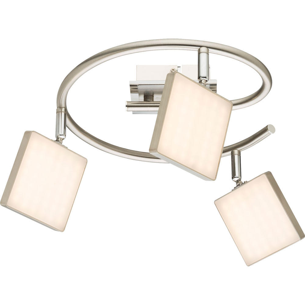 LED DECKENLEUCHTE BRAVA Silber matt Chrom - Silberfarben, Metall (28/28/18.8cm) - Globo Lighting