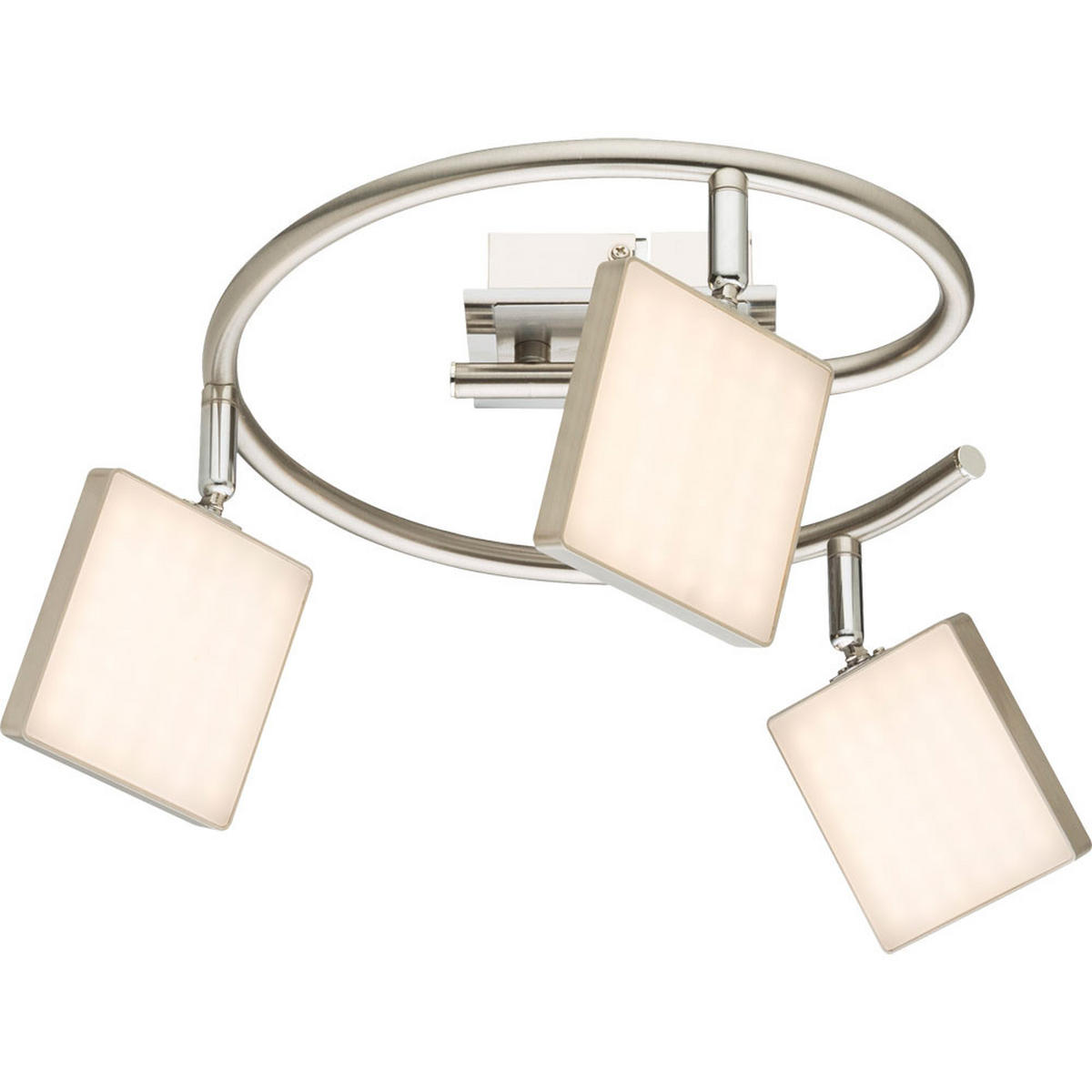 LED DECKENLEUCHTE BRAVA Silber matt Chrom - Silberfarben, Metall (28/28/18.8cm) - Globo Lighting