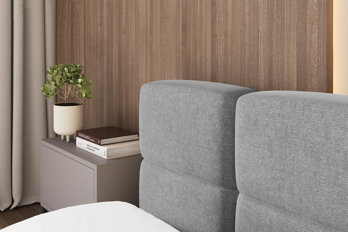 POLSTERBETT mit Bettkasten und Lattenrost, Bett mit Matratze H3/H4, Kopfteil, Boxbett, Doppelbett mit Stauraum - NATA-v1 200x200 Grau - Anthrazit, Holzwerkstoff/Textil (200/200cm) - ALTDECOR