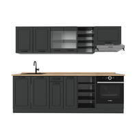 KÜCHENZEILE R-Line Anthrazit Landhaus/Anthrazit 240 cm ohne Arbeitsplatte - Anthrazit, Holzwerkstoff (240/81.6/46cm) - Vicco