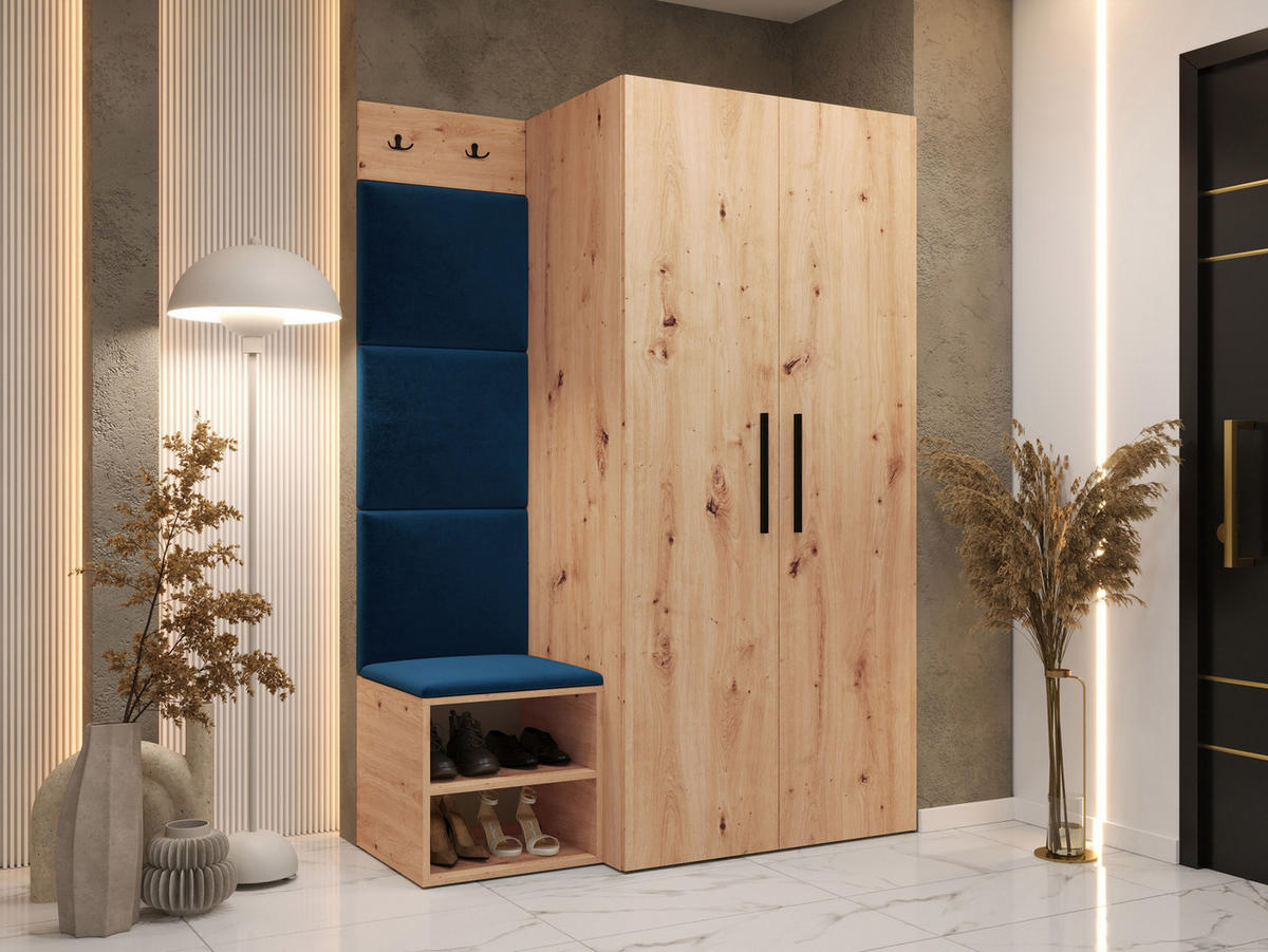 GARDEROBEN-SET Medi IV - Blau/Schwarz, Holzwerkstoff/Kunststoff (80/191/50cm) - MIRJAN24