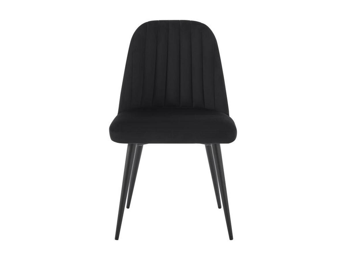 STUHL 2er-Set - Samt & Metall - Schwarz - ELEANA - Schwarz, Textil (52/81/49cm) - Vente-Unique