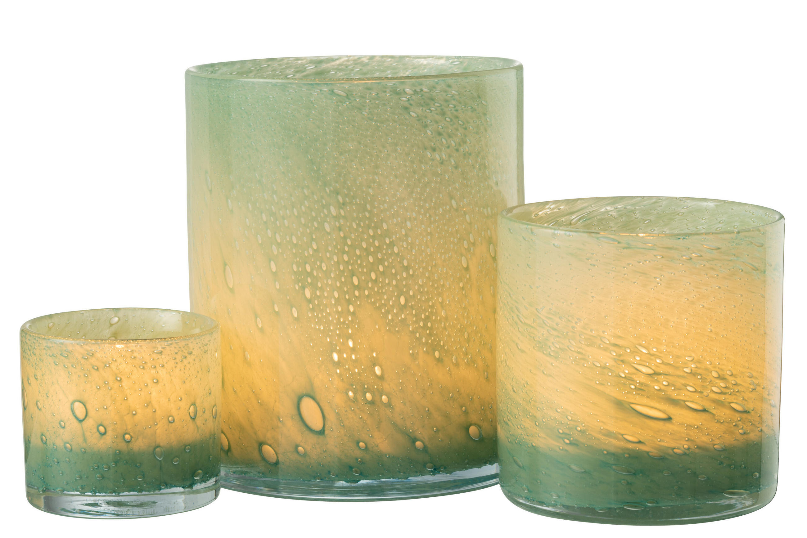 KERZENHALTER JADE - Glas - Grün - L - Grün, Glas (15/18cm) - J-Line