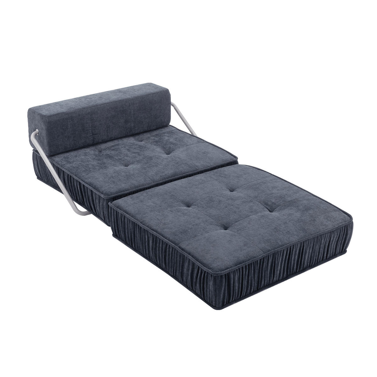 SCHLAFSESSEL DE-34989 2-in-1 mit Bettfunktion Grau - Grau, Metall (92/64/92cm) - ComfortXL