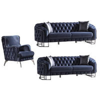 SITZGARNITUR Rocco Anthrazit Stellvariante:2+2+1 - Anthrazit, Holz (180/80/100cm) - Villa Möbel