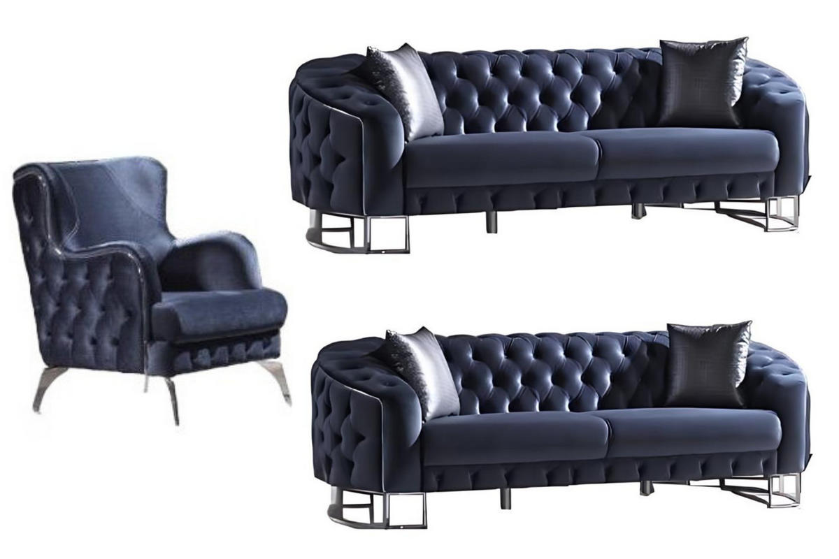 SITZGARNITUR Rocco Anthrazit Stellvariante:2+2+1 - Anthrazit, Holz (180/80/100cm) - Villa Möbel