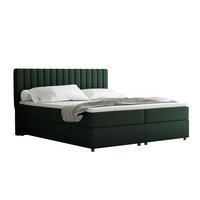 BOXBETT Everest grön 180 x 200 cm Doppelbett mit hochwertiger Bonell-Matratze und Topper - Grün, Holz (180/200cm) - Panda Möbel