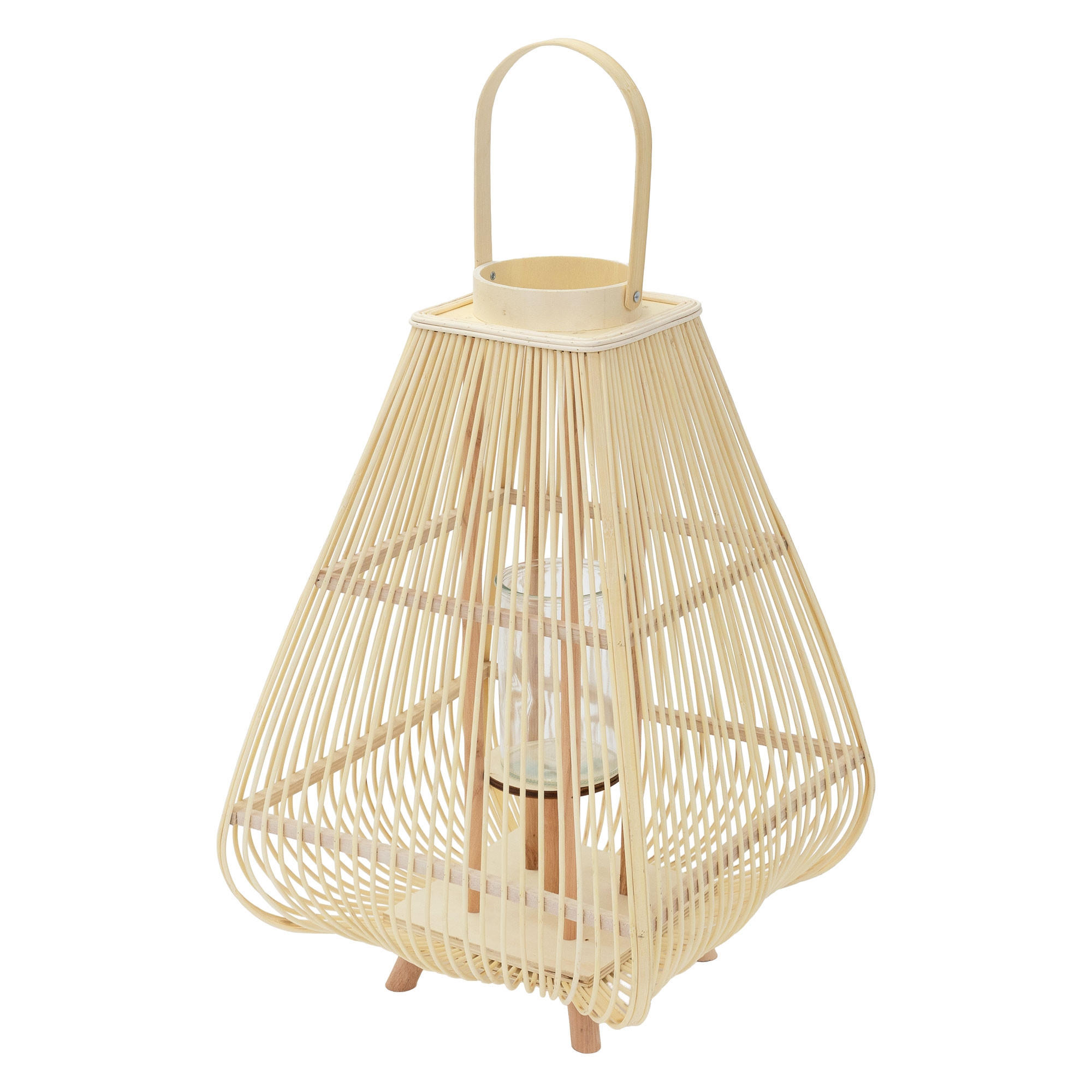 BAMBUSOVÁ LAMPION H: 73,5 cm barva dřeva styl Boho