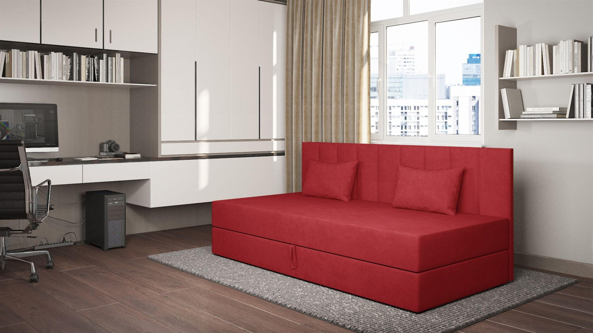 SOFA Margot In Opera - Rot, Holzwerkstoff/Textil (200/90/97cm) - Fun Möbel