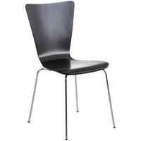 BESUCHERSTUHL Holz Schwarz - Schwarz, Holz/Metall (43/84/50cm) - CLP