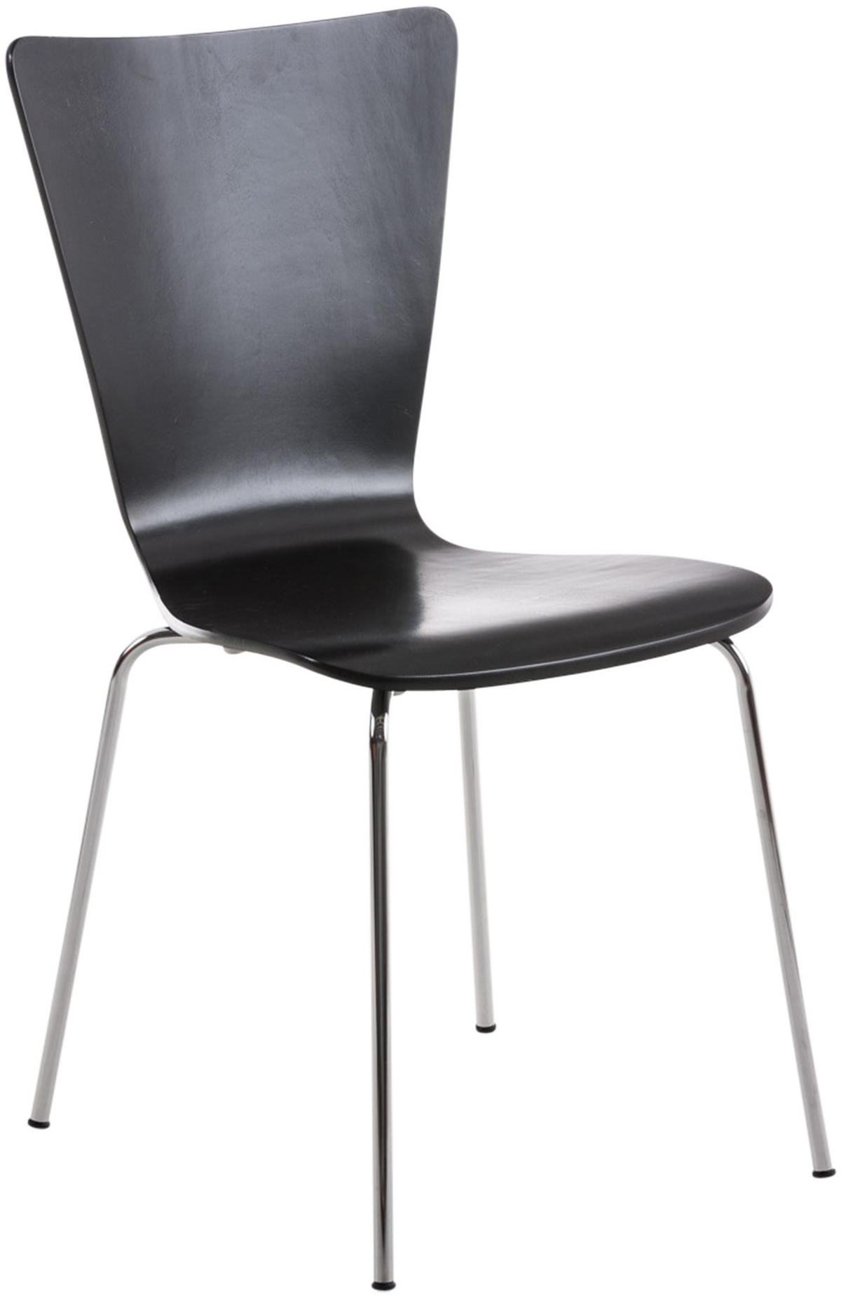 BESUCHERSTUHL Holz Schwarz - Schwarz, Holz/Metall (43/84/50cm) - CLP