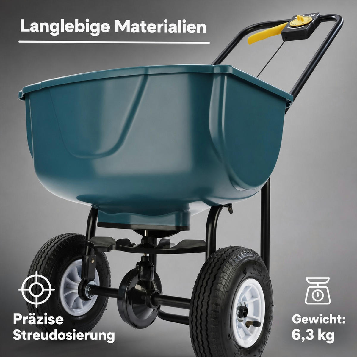 STREUWAGEN mit Mengen-Dosier-Regler - Petrol, Kunststoff (43/65/48cm) - Westfalia