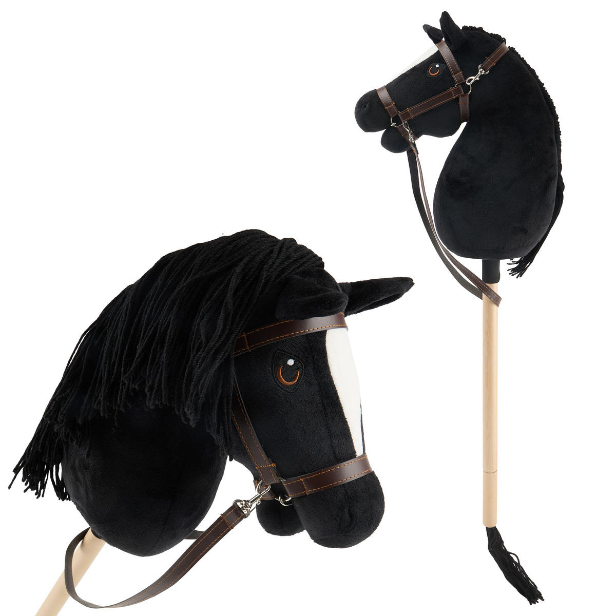 HOBBY-HORSE schwarz - Größe M - Schwarz, Textil (35/79cm) - Bieco Spielwaren