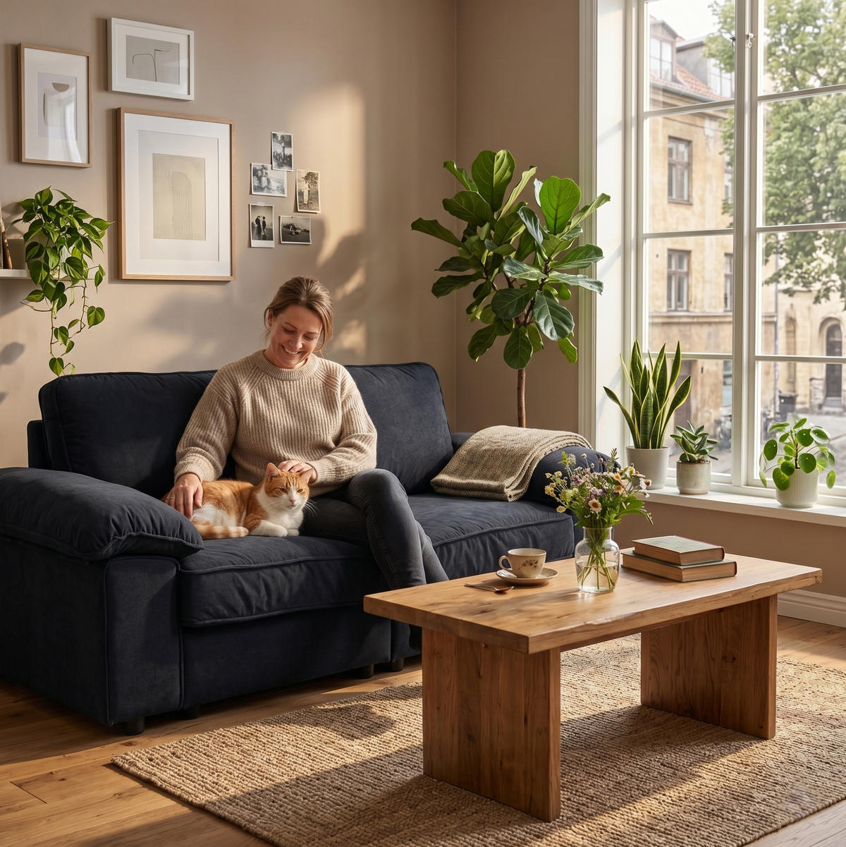 SOFA mit Stauraum Schwarz Massivholz MDF - Schwarz, Holzwerkstoff (201/89/91cm) - Meubliv