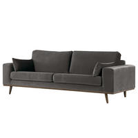 2-SITZER SOFA - Eichefarben/Dunkelgrau, Eichenholz/Textil (197/81/88cm) - home24