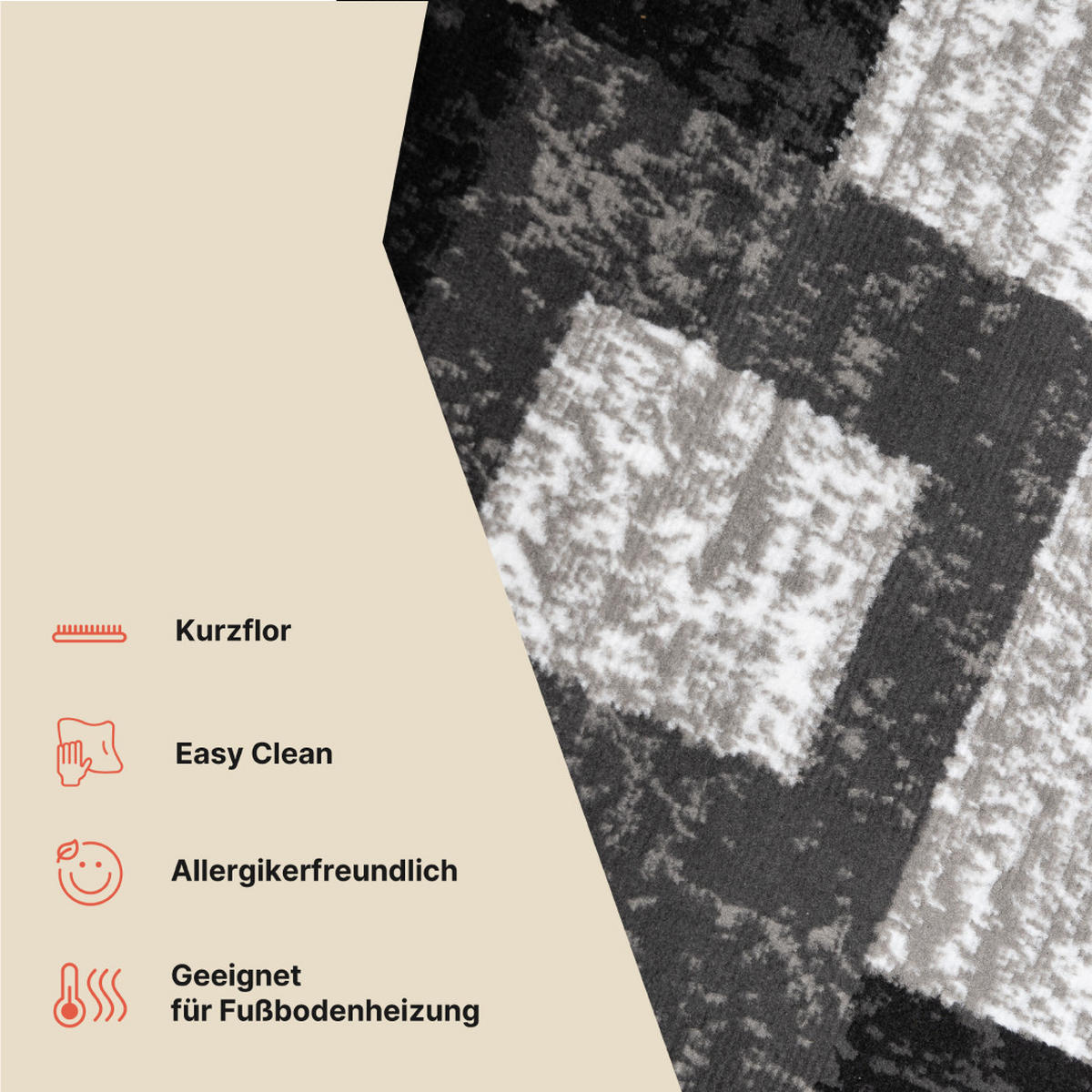 TEPPICH DREAM Grau 130/190 cm - Grau, Textil (130/190cm) - Tapiso
