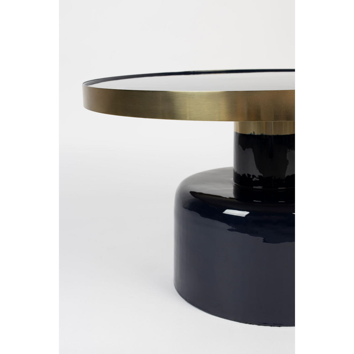 COUCHTISCH Glam Rund 60 cm Blau/ Gold - Blau, Metall (60/60/35cm) - Zuiver