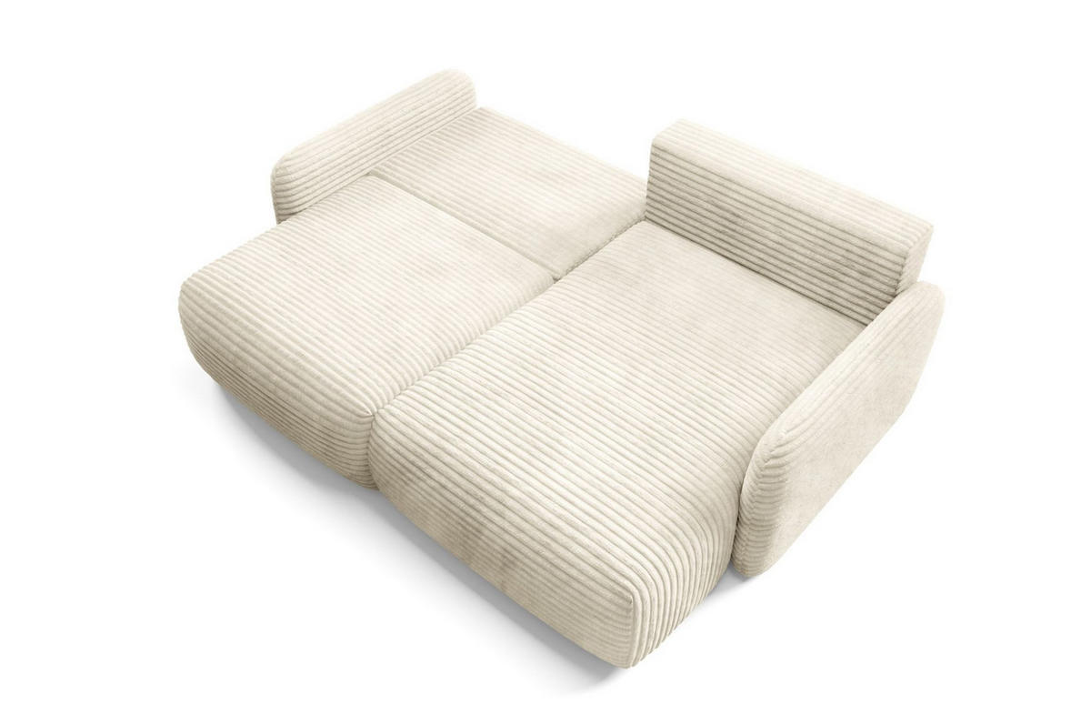 ECKSOFA Simone Mit Schlaffunktion - Creme, Holzwerkstoff/Textil (165/240cm) - Fun Möbel