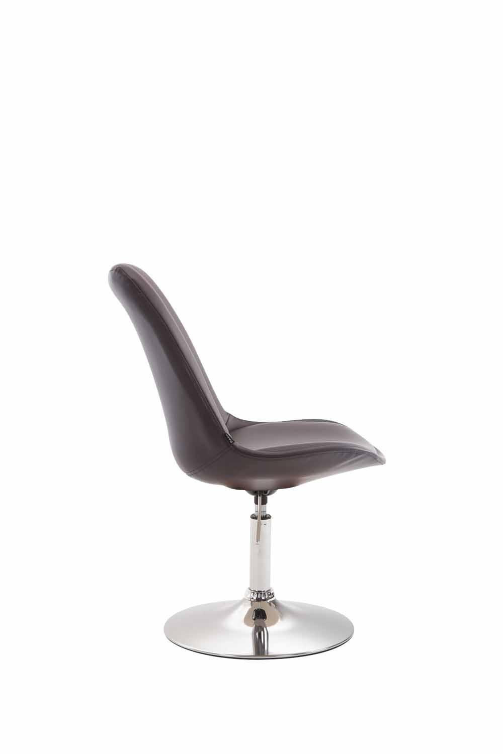 DREHSTUHL Lederlook braun - Chromfarben/Braun, Textil/Metall (48/76/57cm) - CLP