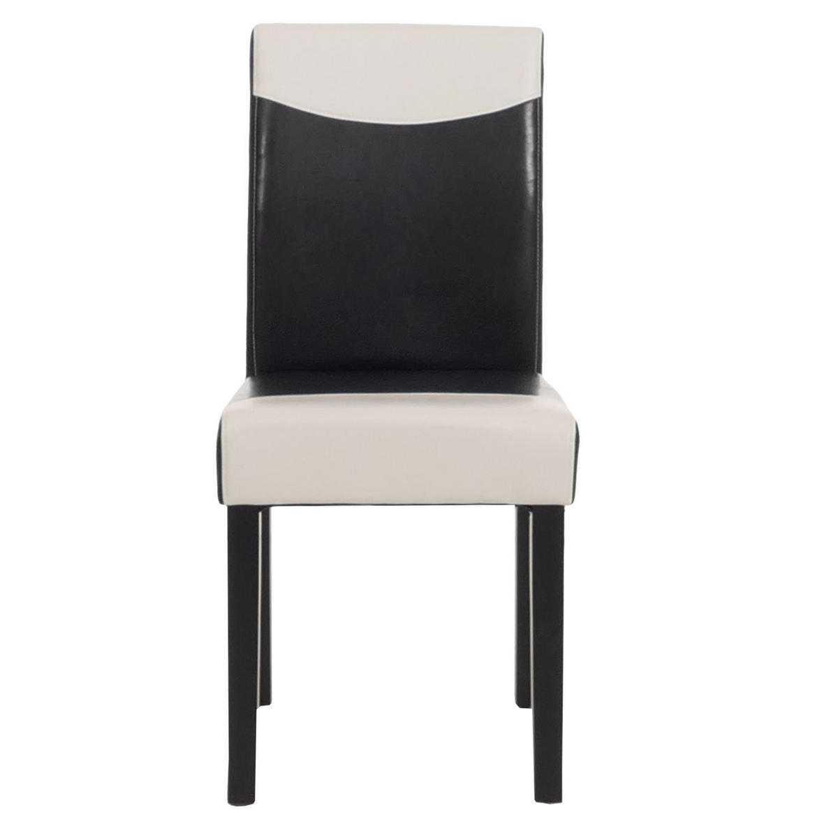 ESSZIMMERSTUHL 6er-Set klassisch und zeitlos 90x43x56cm Sitzhöhe 45cm Kunstleder dunkle Beine Schwarz-Weiß - Weiß, Kunststoff (43/90/56cm) - CHEFGASTRO