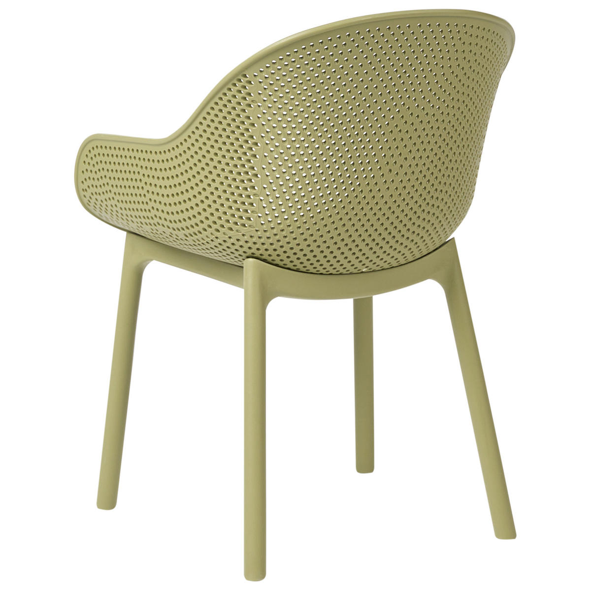 GARTENSTUHL 4er Set Olivgrün Tiggiano - Olivgrün, Kunststoff (58/85/51cm) - Beliani