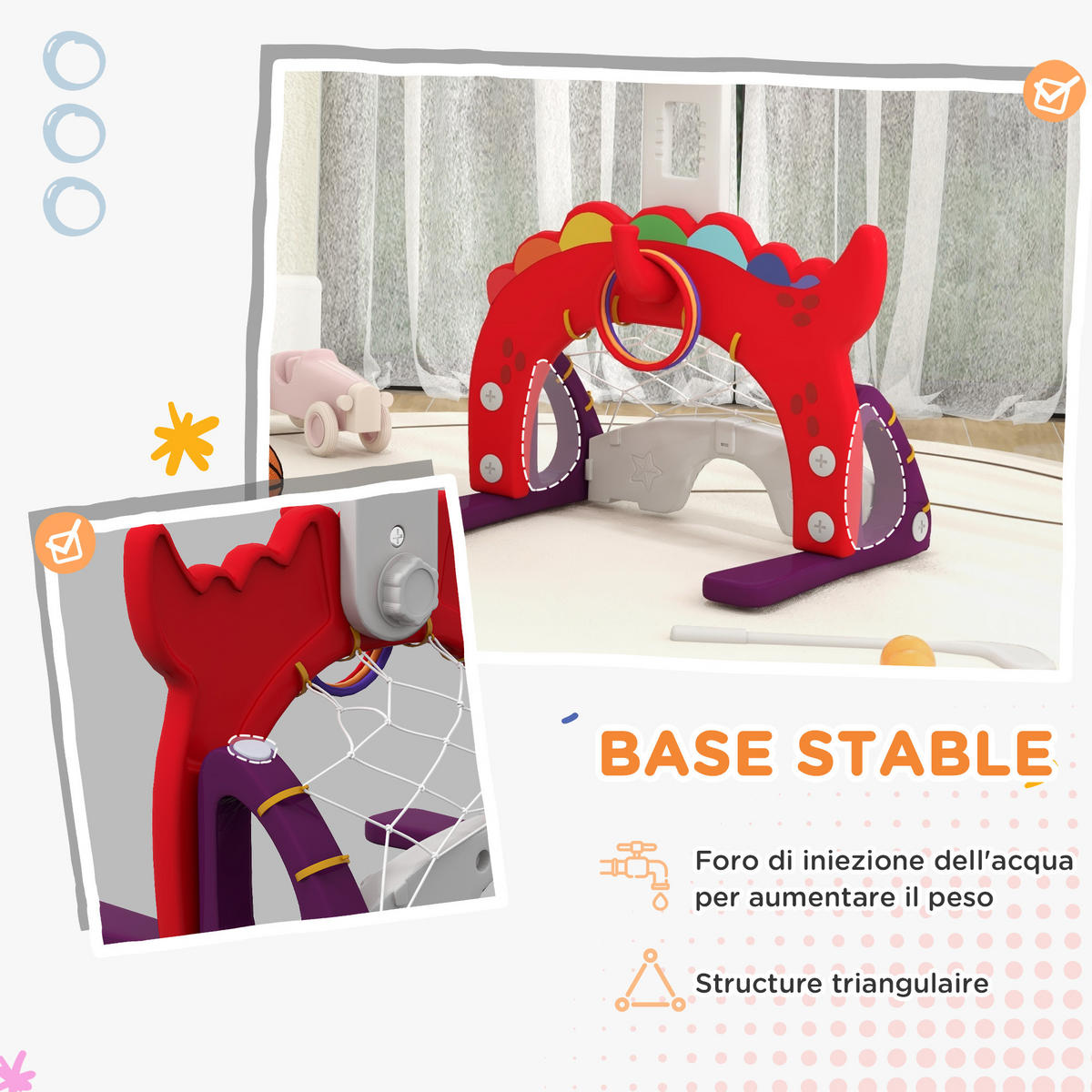BASKETBALLKORB DE-18378 Bunt - Rot, Kunststoff (51/46cm) - ComfortXL