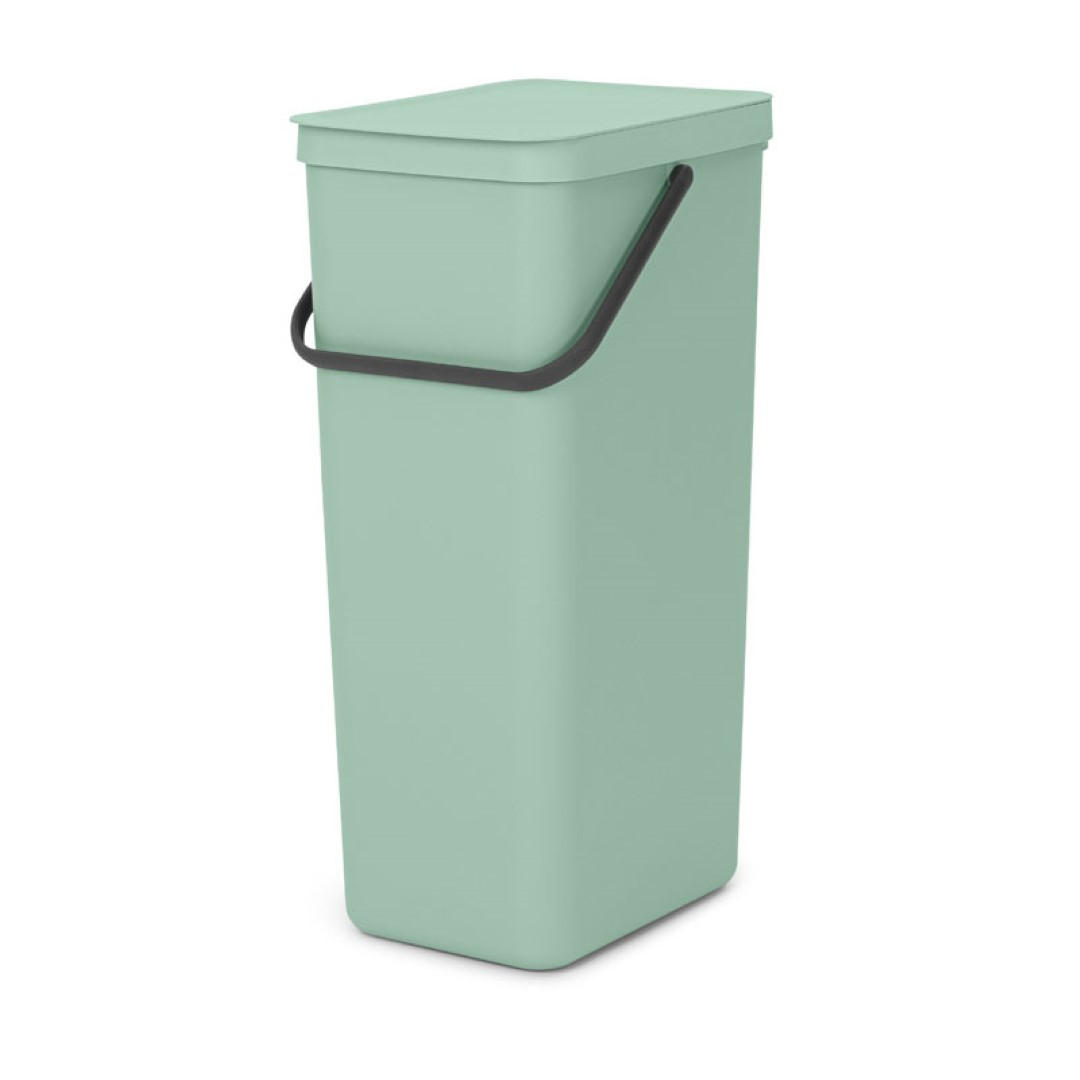 MÜLLEIMER Mit Stay Open Deckel 40 Liter 62 x 26,8 x 34,5 cm Kunststoff Jade - Grün, Kunststoff (26.8/62/34.5cm) - PROREGAL