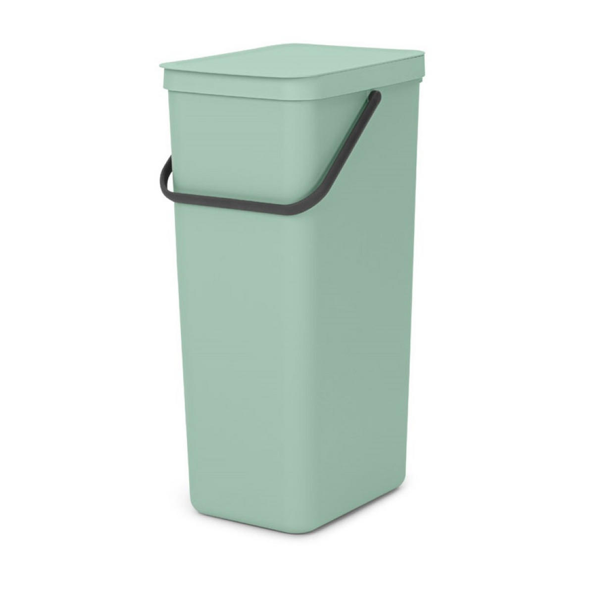 MÜLLEIMER Mit Stay Open Deckel 40 Liter 62 x 26,8 x 34,5 cm Kunststoff Jade - Grün, Kunststoff (26.8/62/34.5cm) - PROREGAL