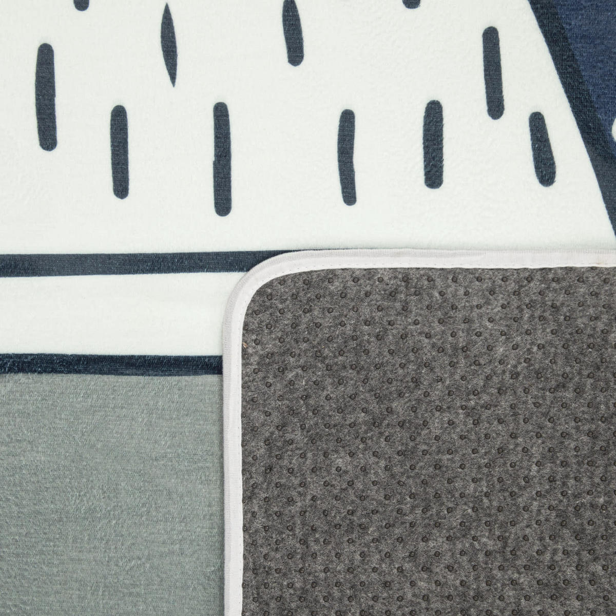 KINDERTEPPICH waschmaschinenwaschbar Berge Kinderzimmer schmutzabweisend Grau Rund 120D - Grau, Textil (120/120cm) - KADIMA DESIGN