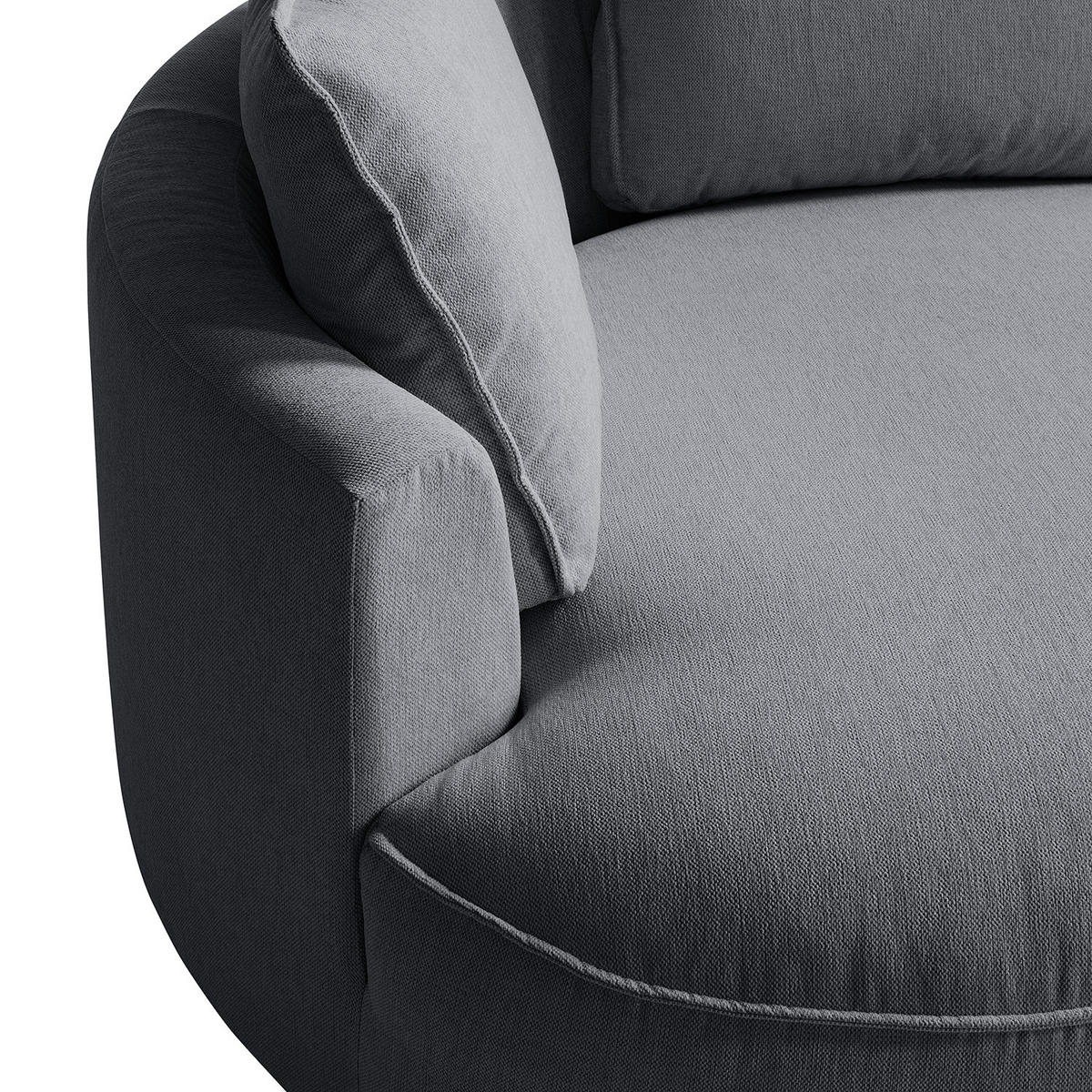 OTTOMANE - modular - Schwarz/Grau, Kunststoff/Textil (126/82/154cm) - home24