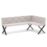 ECKBANK rechts VERO X Webstoff gesteppt, 128/168 cm Beige - Beige, Textil/Metall (128/168cm) - Idohome
