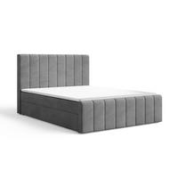 BOXBETT 01 BIS 140 x 200 cm - Manila - Modernes Polsterbett mit Bettkasten inkl. PU-Schaum-Topper und Federmechanismus - Dunkelgrau, Holz (140/200cm) - ROYAL24_MARKT