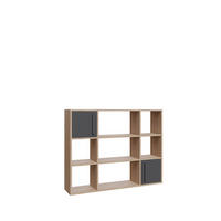 BÜCHERREGAL Randall Eiche Anthrazit - Eichefarben/Grau, Holzwerkstoff (25.4/94/120cm) - Decorotika
