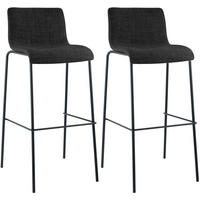 BARHOCKER 2 Stoff Dunkelgrau - Dunkelgrau/Schwarz, Textil/Metall (43/100/48cm) - CLP