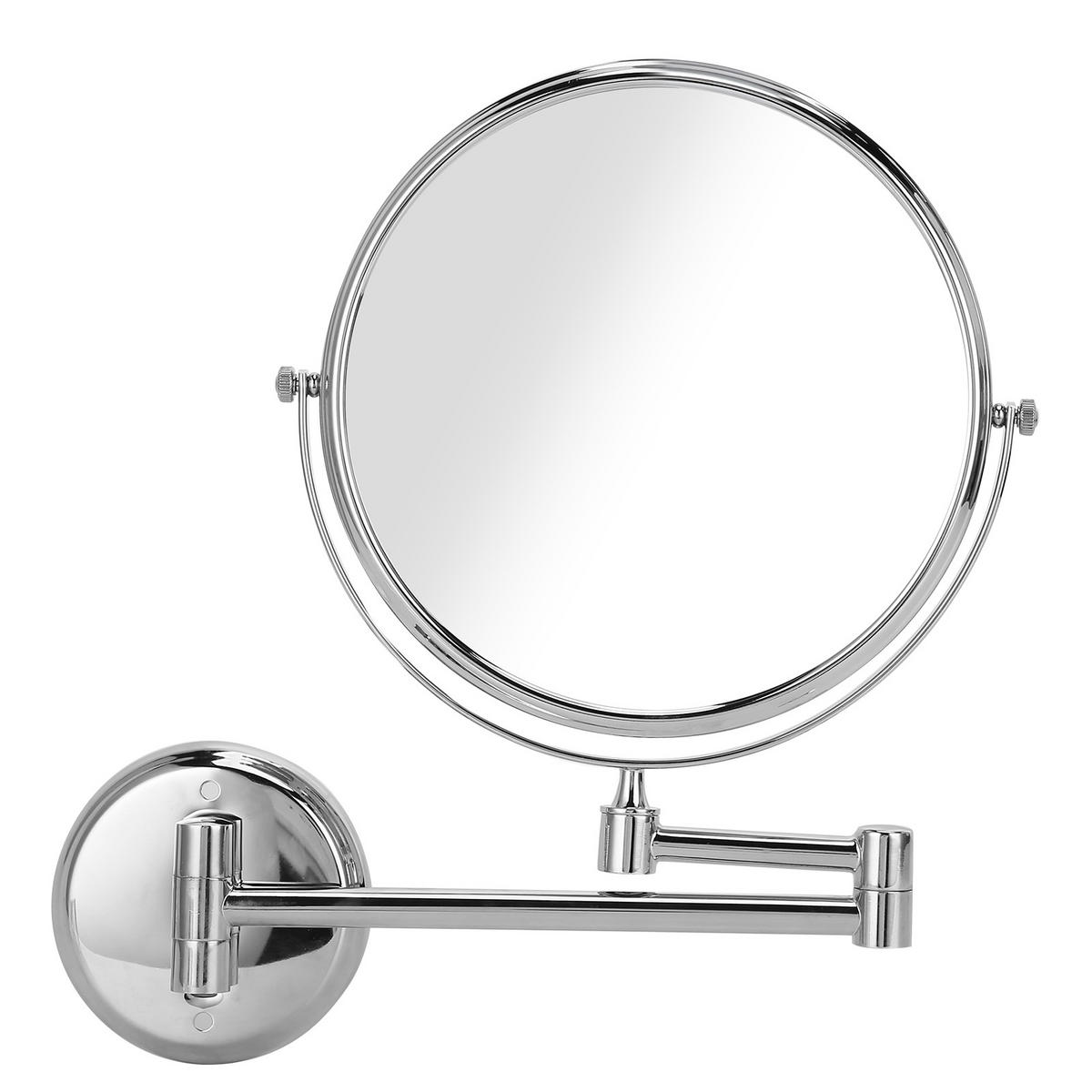 SCHMINKSPIEGEL wandmontiert – Kosmetikspiegel aus galvanisiertem Metall, modern & stilvoll für Badezimmer - Silberfarben, Metall (9/30/29cm) - Ej. Life