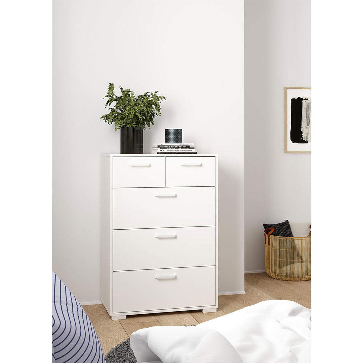 KOMMODE, Sofia, Weiß, Holzwerkstoff, 71 x 40 x 102 cm - Weiß, Holzwerkstoff (71/102/40cm) - ebuy24