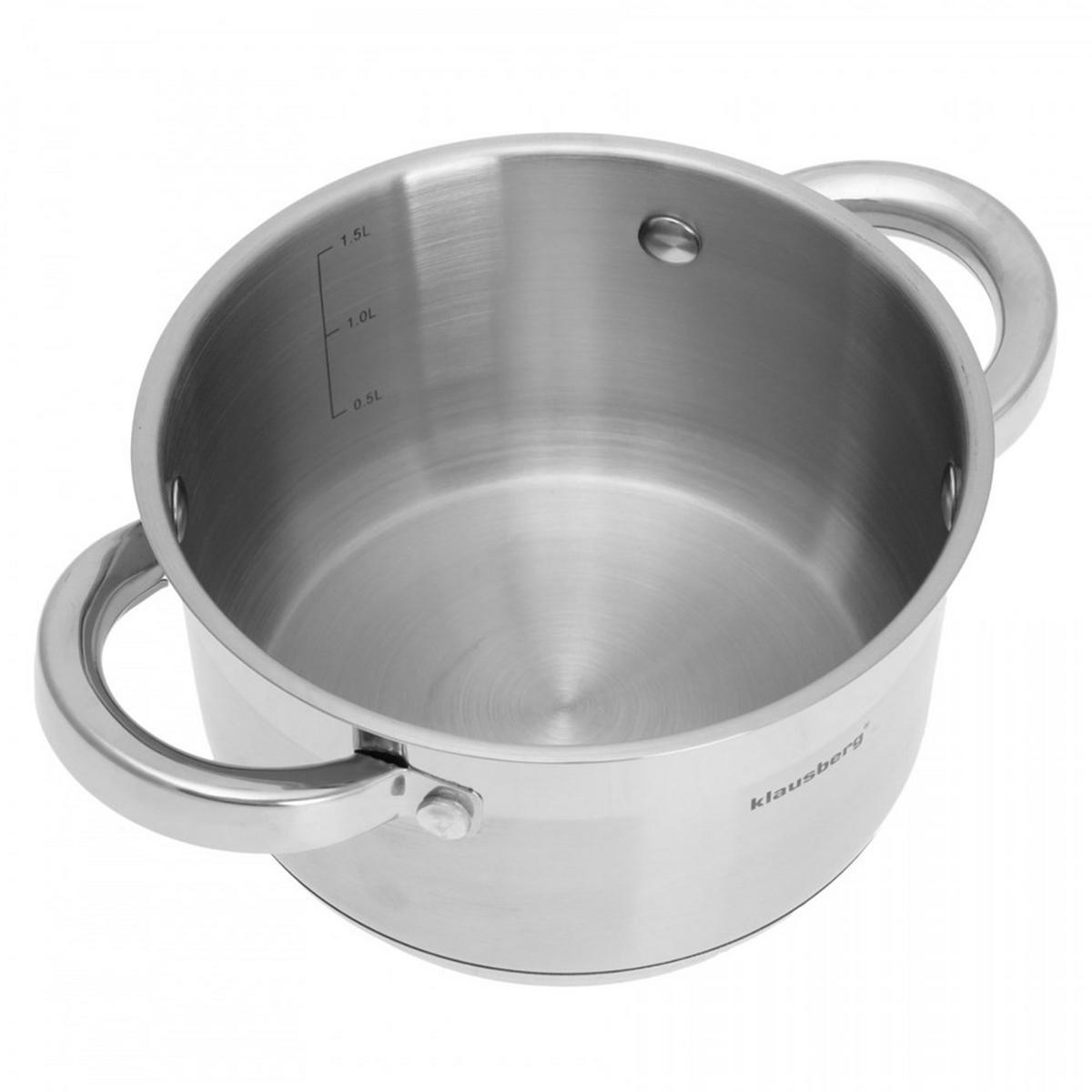 TOPF Silber 16/16/9.5 cm KB7122 - Silberfarben, Metall (16cm) - Klausberg 