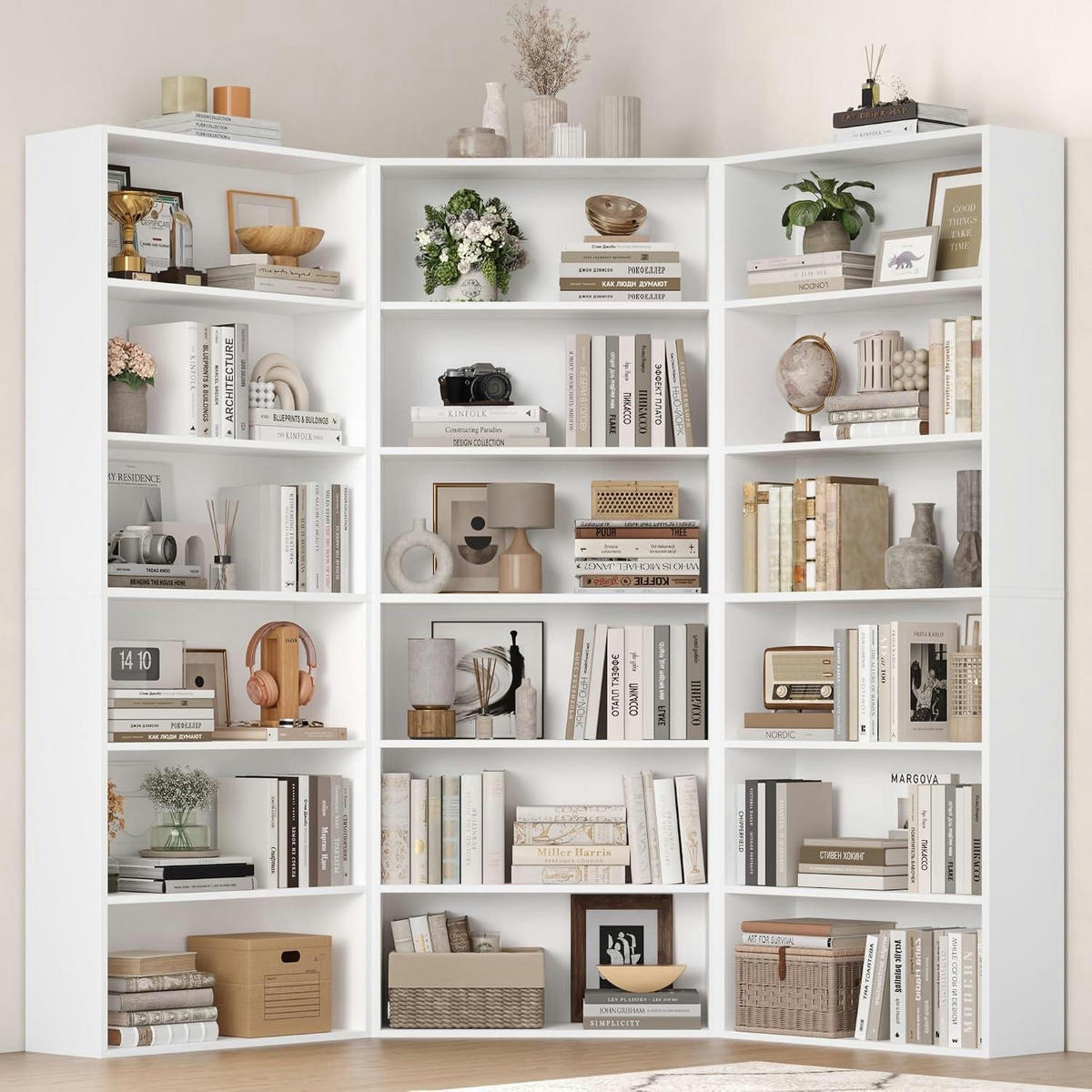 BÜCHERREGAL 180 x 60 x 23,5 cm Weiß - Weiß, Holzwerkstoff (60/180/23.5cm)