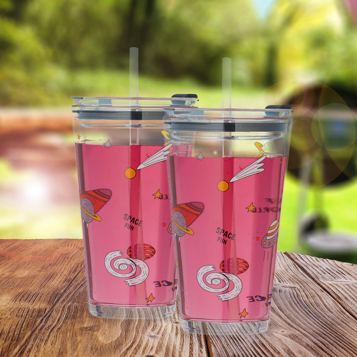 DRICKSGLAS transparent grå vit 4-pack 450 ml - Transparent, Glas/Plast (0.45L) - Relaxdays