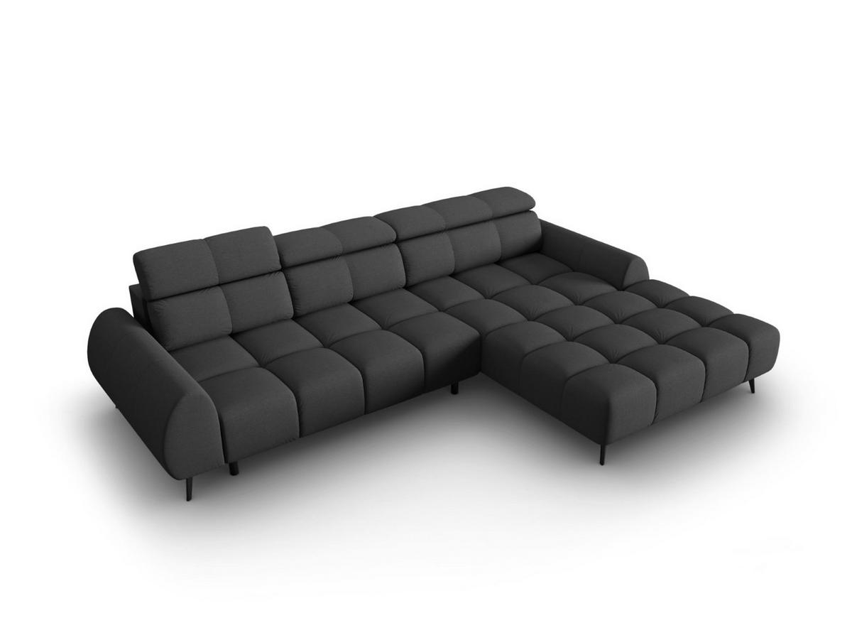 ELEKTRISCHES-ECKSOFA rechts Alyse aus strukturiertem Stoff dunkelgrau 5 Sitzplätze - Dunkelgrau, Textil (188/295cm) - Micadoni