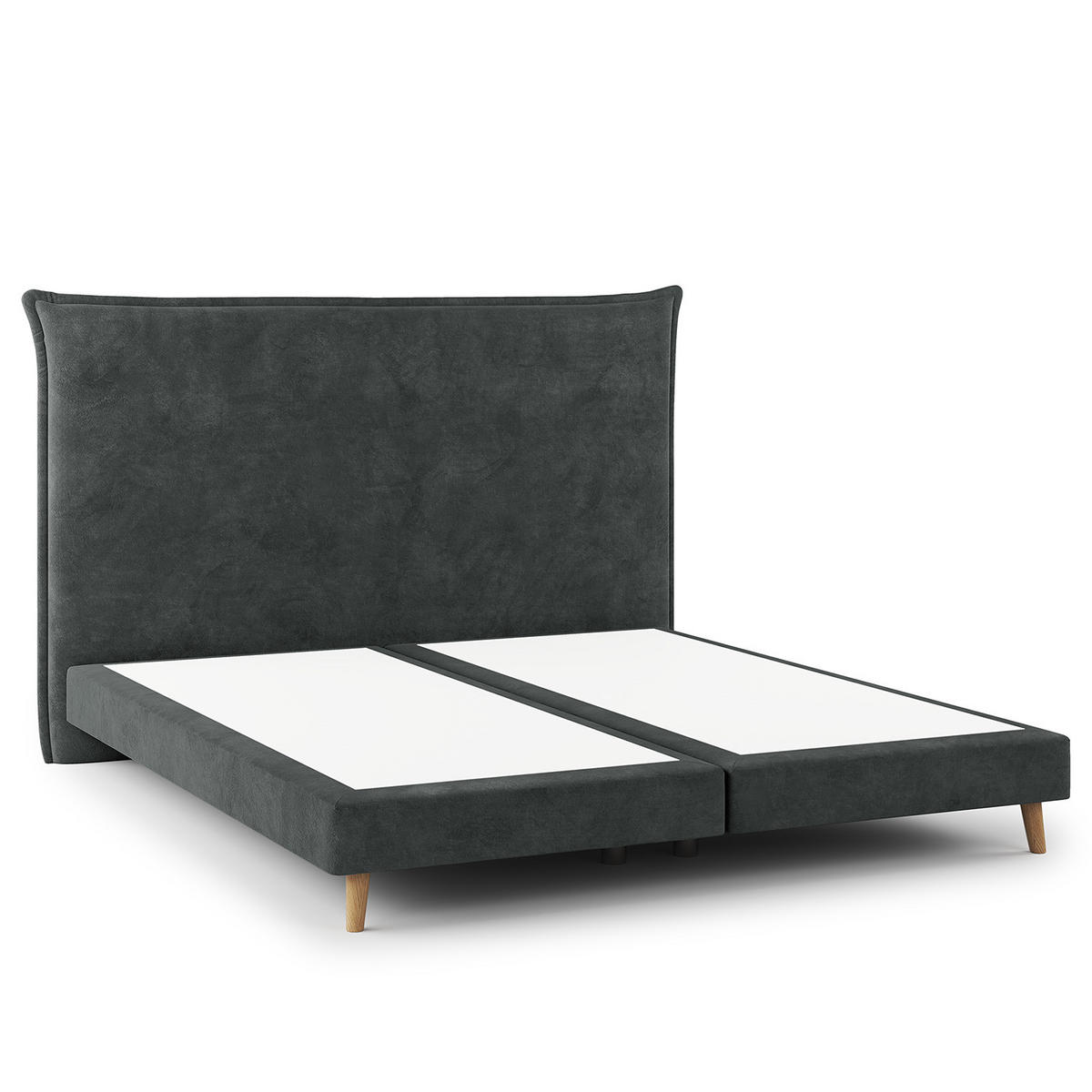 BOXSPRINGBETT - Klassisch - Dunkelblau, Holz (180/200cm) - home24