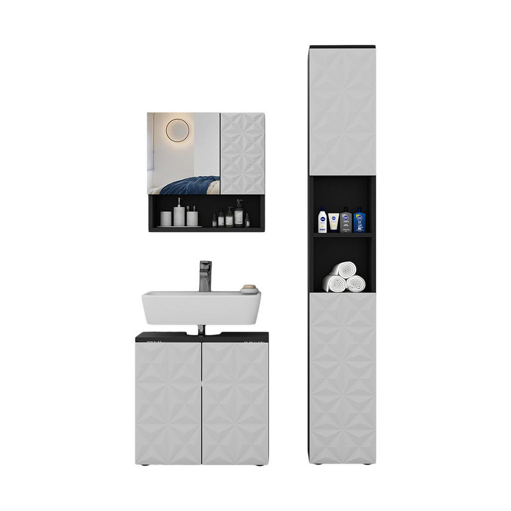 SET MOBILIER BAIE Edge, Negru, 3 piese