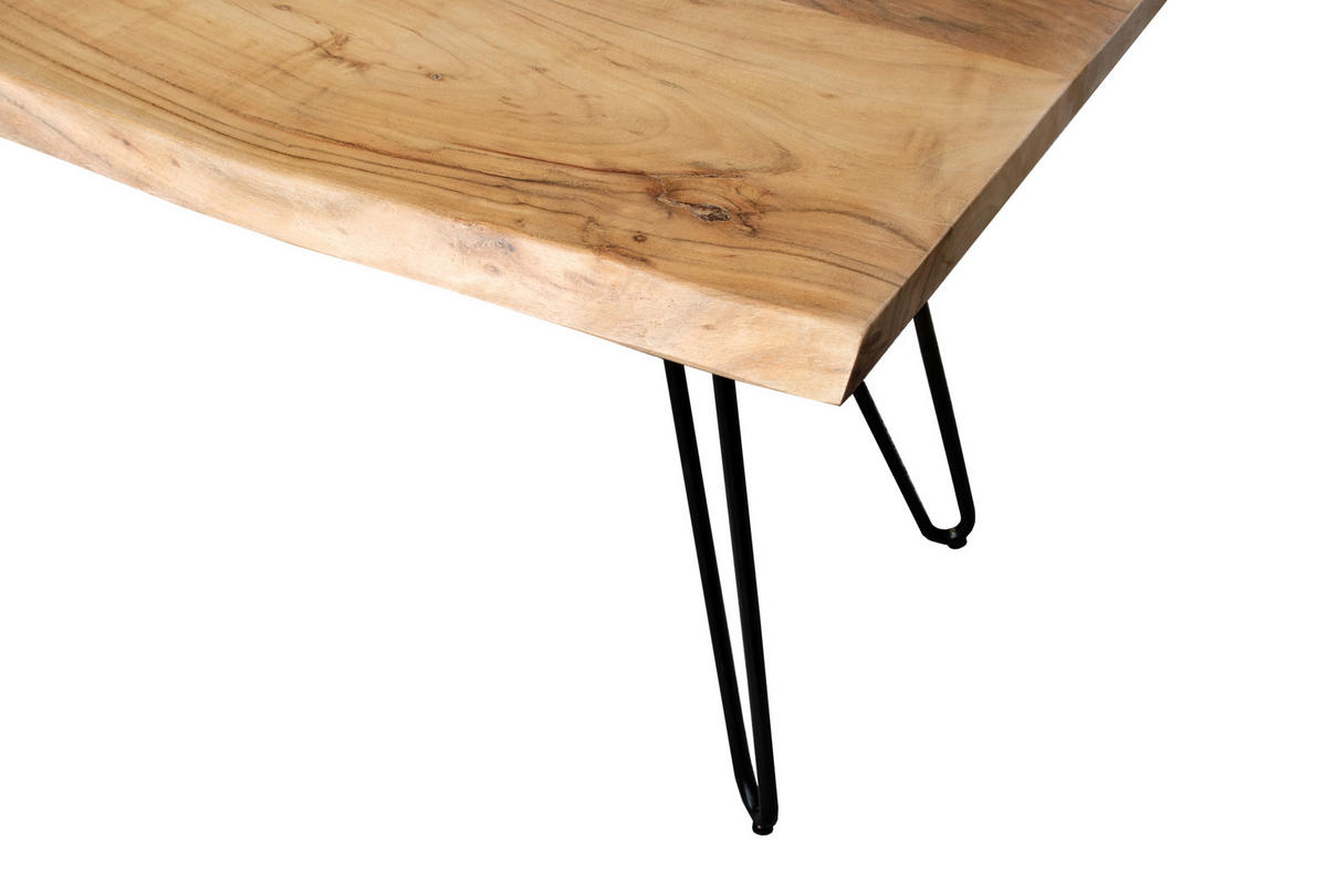 SITZBANK NOAH - Beige/Schwarz, Holz/Metall (220/45/42cm) - SAM