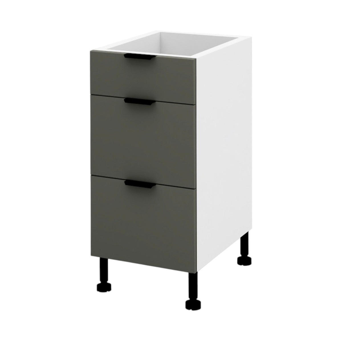 SCHUBLADENSCHRANK – 40 cm – KU-D40S3 – Lunara – Dunkelgrau - Dunkelgrau, Holzwerkstoff (40/72/52cm) - hi-markt