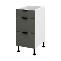 SCHUBLADENSCHRANK – 40 cm – KU-D40S3 – Lunara – Dunkelgrau - Dunkelgrau, Holzwerkstoff (40/72/52cm) - hi-markt