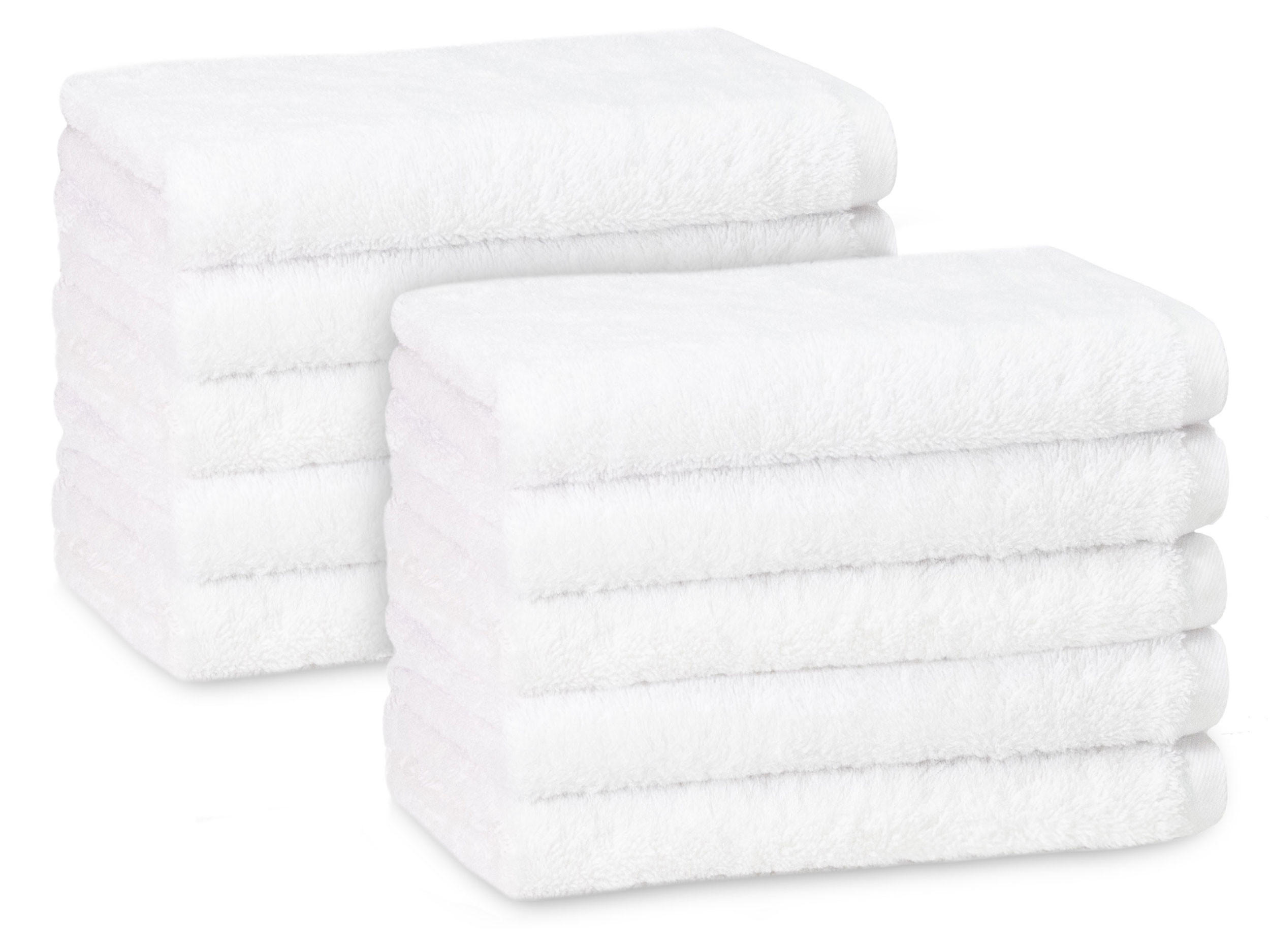 GÄSTETÜCHER, 10er-Set, 40x60 cm, 100% Baumwolle - Weiß, Textil (40/60cm) - Zollner