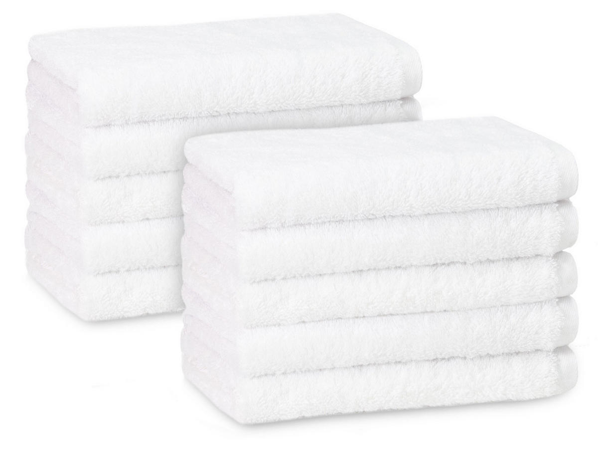 GÄSTETÜCHER, 10er-Set, 40x60 cm, 100% Baumwolle - Weiß, Textil (40/60cm) - Zollner