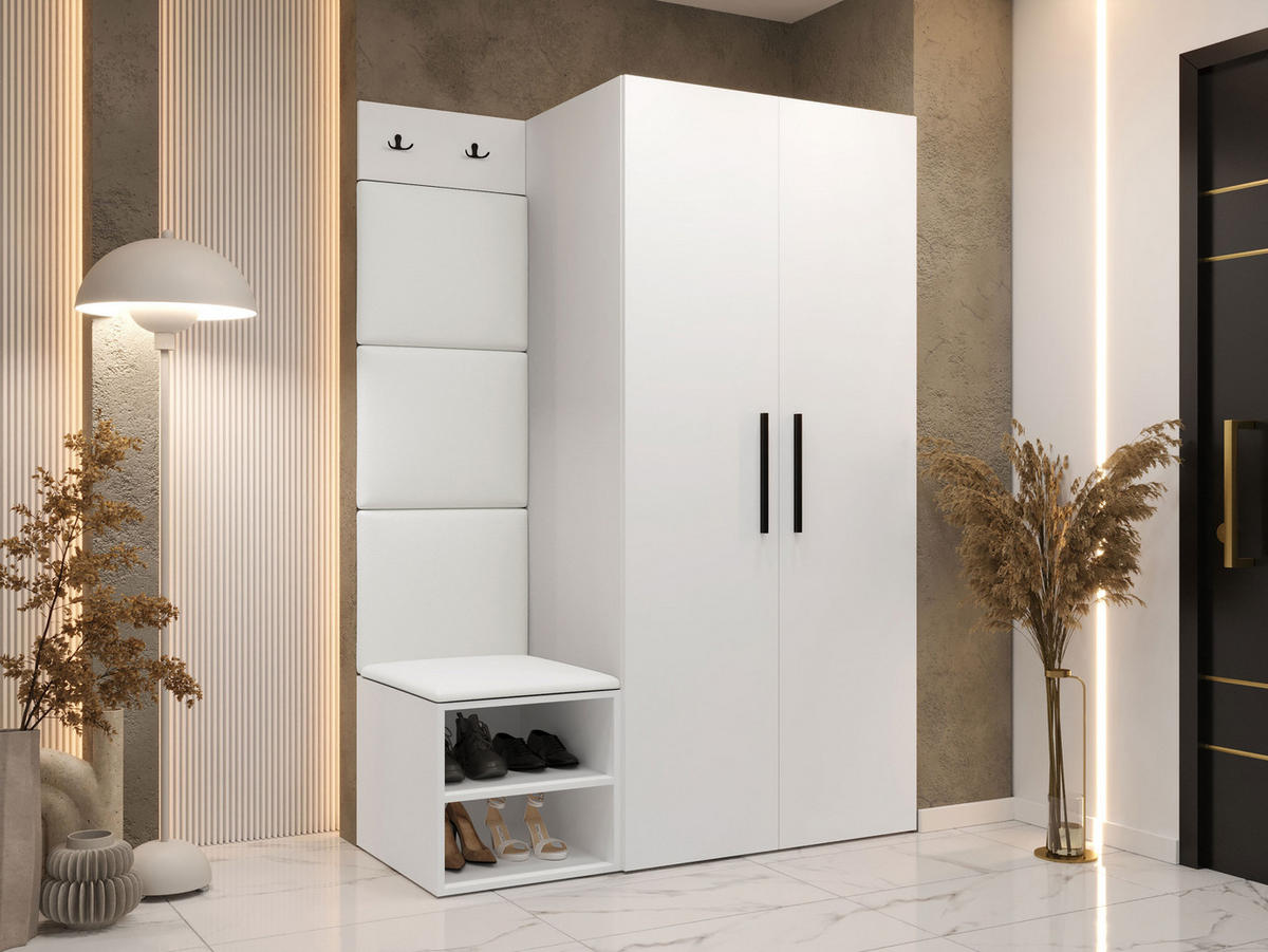 GARDEROBEN-SET Medi IV - Schwarz/Weiß, Holzwerkstoff/Kunststoff (80/191/50cm) - MIRJAN24