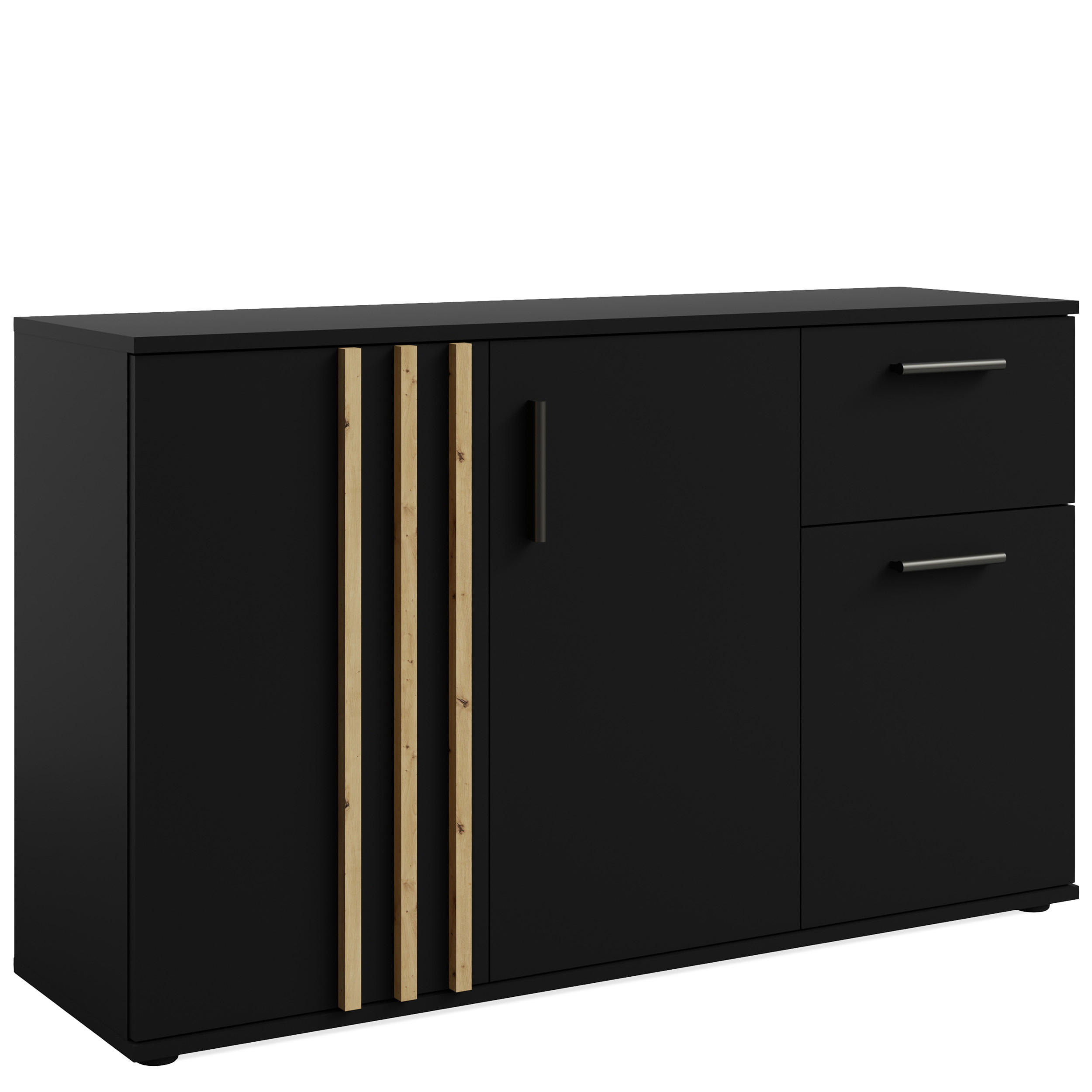 Konsimo® Kommode Schwarz 120x73x35 cm