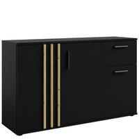 KOMMODE FERIO Kombikommode, Modern - Schwarz, Holzwerkstoff (120/73/35cm) - KONSIMO®